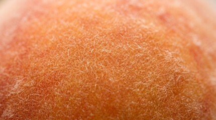 Fototapeta premium Extreme close-up macro shot of the fuzzy skin of a ripe peach fruit