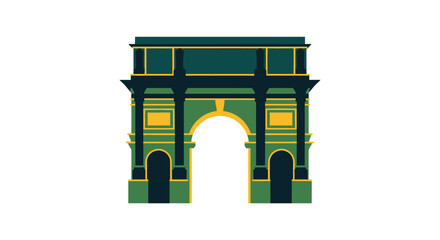 Fototapeta premium Illustrated Triumphal Arch with Ornamental Design Elements.