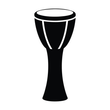 Silhouette of a goblet drum, a musical percussion instrument with African origins