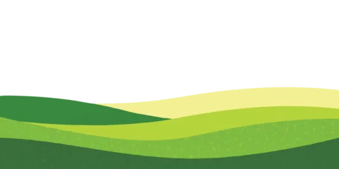 Fototapete Weiß Abstract green hills landscape with geometric pattern and flat layers representing nature and eco environment  © ZenVectors
