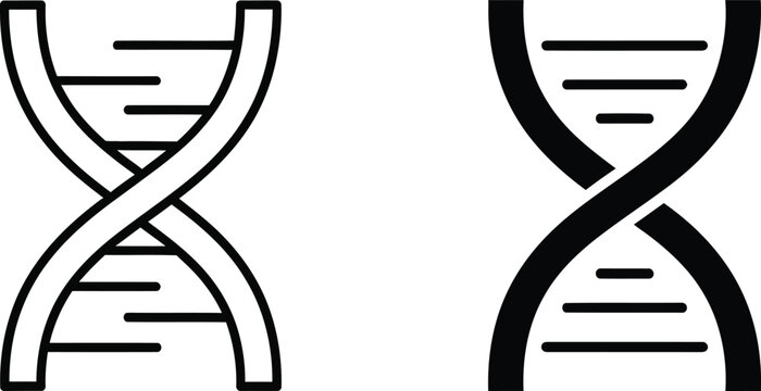Dna double helix structure icons