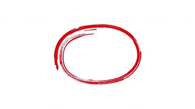 Hand drawn red circle shape contour sketch lines simple artistic design graphic. Suitable for backgrounds, patterns, or abstract artistic projects, showcasing handdrawn red oval sketch lines in a mess