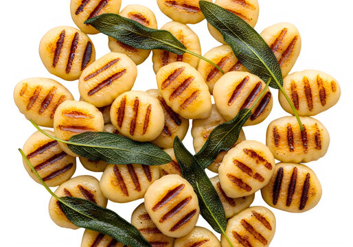 Grilled Cheese Balls With Grill Marks And Fresh Sage Leaves transparent background