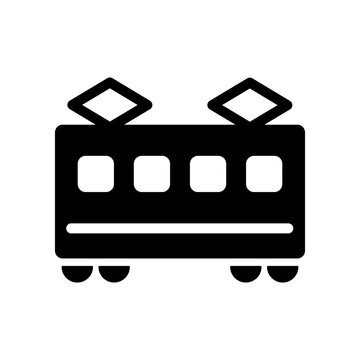 横向きの鉄道車両のシルエットアイコン