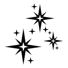 Obraz premium Black star shapes on white background for graphic design elements icon