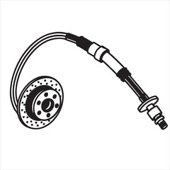 Naklejka premium Hydraulic Brake Hose and Rotor Vector Illustration