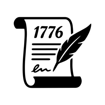 1776 historic declaration document with feather quill declaration document parchment american