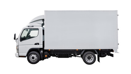 White box truck cargo van side view © Miguel