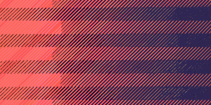 Diagonal striped pattern with coral and indigo hues a vibrant abstract background