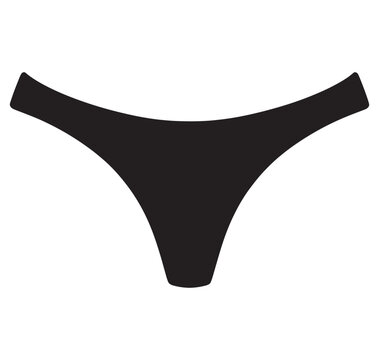 Black womens thong underwear  seamless lingerie  smooth panty  hipster style  intimate apparel