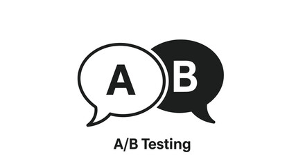 Speech bubble silhouettes with letters a and b black and white © RABEYA