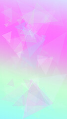 Obraz premium Pink-magenta and mint pastel triangles create a bright abstract gradient pattern, offering a playful yet serene backdrop for social media and ads.