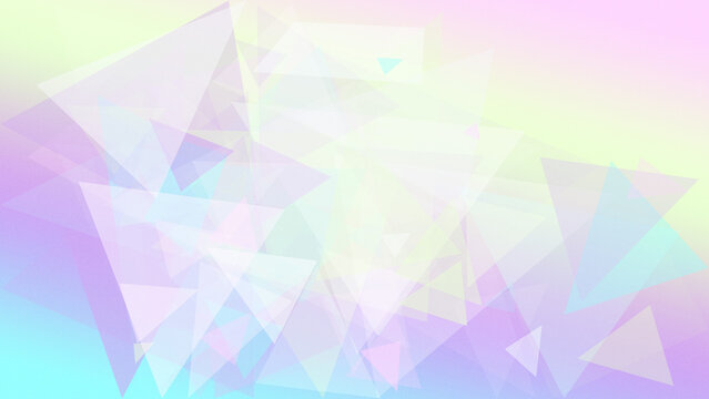 A pastel rainbow blend of triangular polygon shapes creates a soft lowpoly abstract background, conveying joy and creativity with bright open space for layouts.