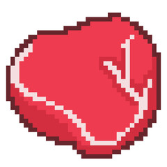 Fototapeta premium Round steak pixel art beef meat raw food