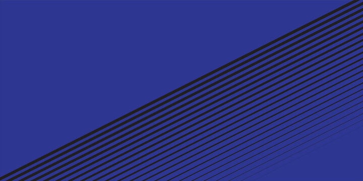 Abstract dark blue background with black diagonal lines pattern. Halftone striped geometric backdrop with gradient effect. Vector illustration for design