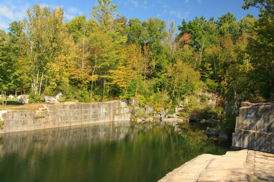 The oldest marble quarry in the U.S. in early fall in Dorset, Vermont