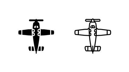 Propeller Taildragger Float Plane Glyph Outline Icon © andinur