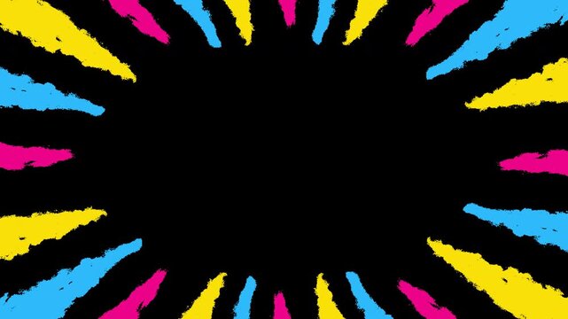 Bold Radial Lines Background on Alpha Channel - vivid color