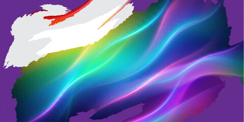 Abstract colorful watercolor background with bright rainbow waves, wavy lines, and a vector design pattern for a business banner or web backdrop template © MDJAHIRULISLAM