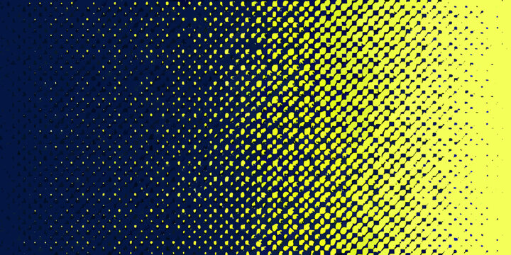 Halftone dot pattern with gradient from dark blue to yellow