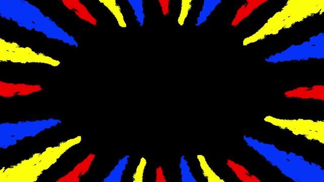 Bold Radial Lines Background on Alpha Channel - primary colors
