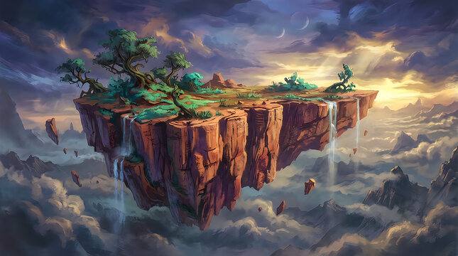 Cliffside castle on a rocky coastline at sunset