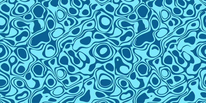 Vibrant blue swirling patterns create abstract shapes and designs on a digital canvas