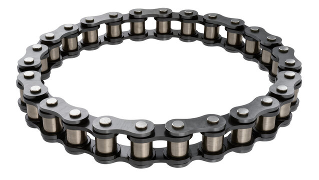 Motorcycle drive chain loop metal links