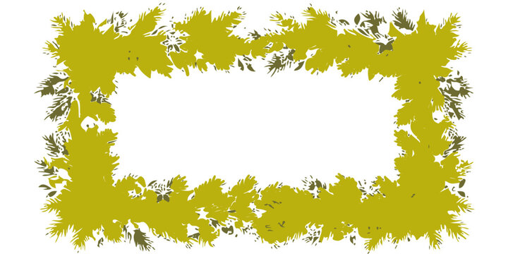 A beautiful nature border frame made of green leaves and colorful autumn flowers designed with maple foliage for seasonal decoration vector art