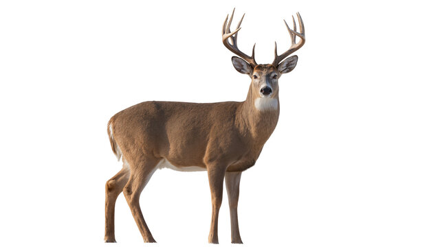 Buck deer with large antlers standing