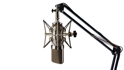 Studio condenser microphone on adjustable boom arm © Nuria