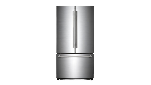 French door refrigerator with stainless steel finish