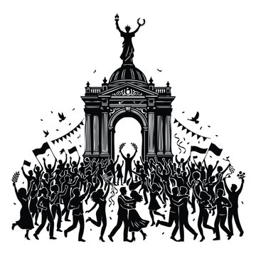 Silhouette vector illustration victory day bangladesh 16 december 05.