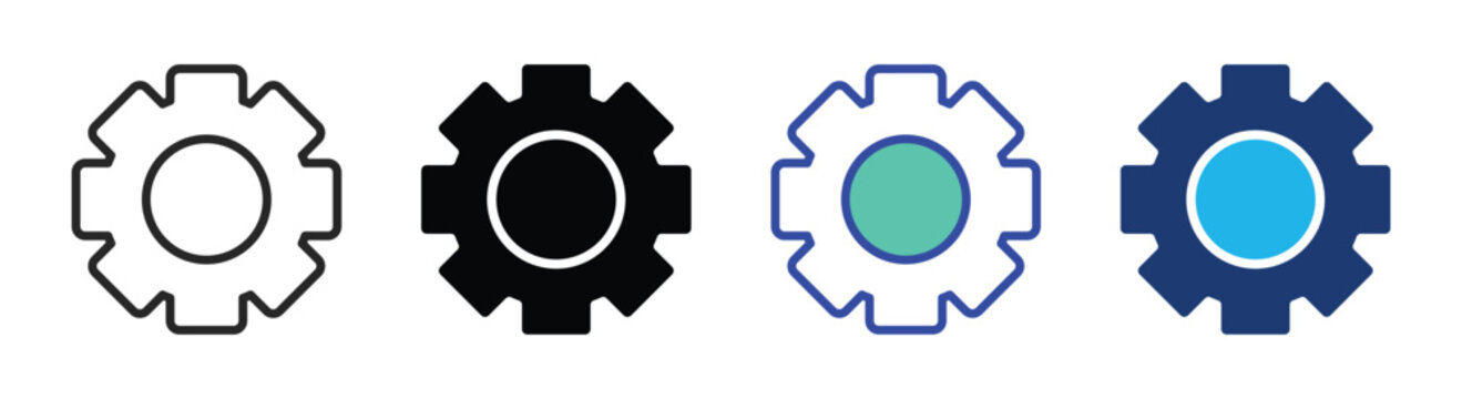 Settings icon set multiple style collection
