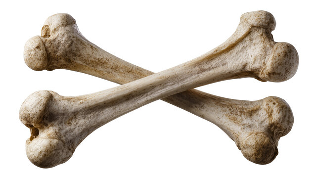 Crossed animal bones textured, off-white color