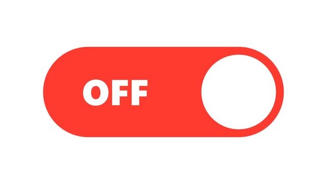 Red Toggle Switch Button Graphic Interface Element for Digital Settings and System Controls