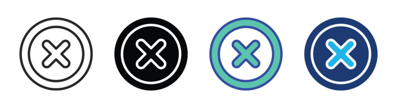 Cross icon set multiple style collection