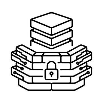 Server Firewall Brick Barrier Icon for Network Security