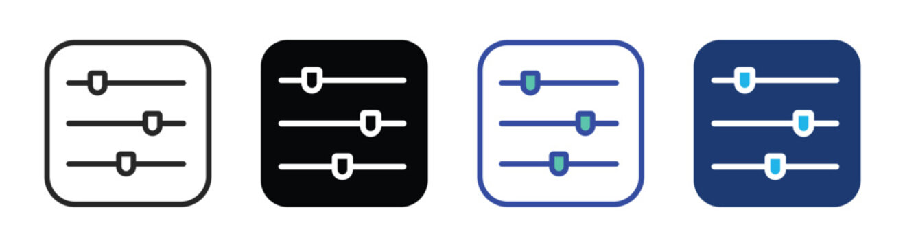 Control icon set multiple style collection