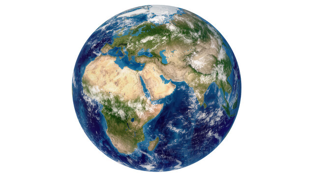 Planet Earth with continents and oceans visible