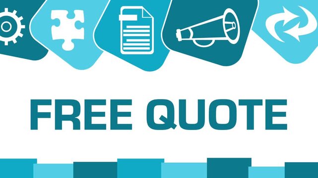 Free Quote Blue Business Symbols Rounded Squares Top Sliding 