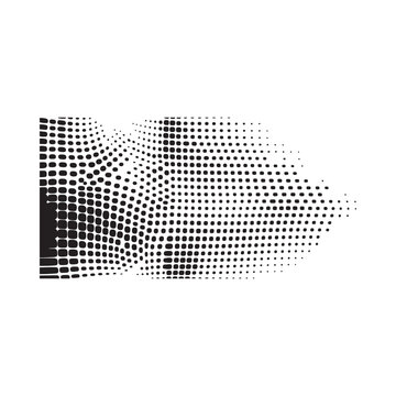 Halftone dot pattern dissolving into white background abstract design