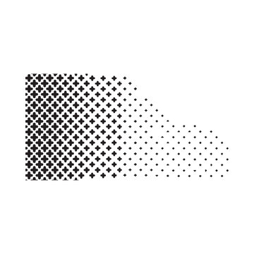 Dissolving dots pattern black and white vector illustration on white background