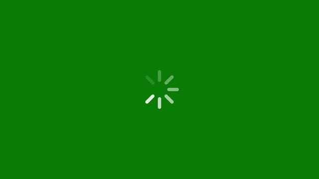 Loading wheel animation - Animated spinning load icon with alpha layer green background. Loading circle icon animation