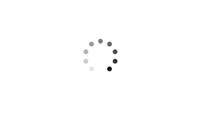 Loading wheel animation on white background. Animated of circle loading icon. Wheel loading. Loading circle icon animation.