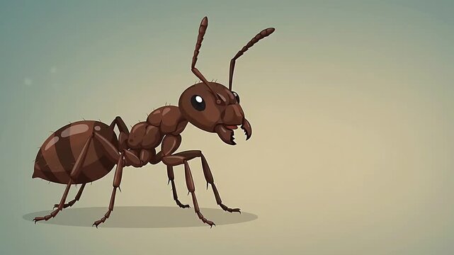 Animated 2D Cartoon of an Ant Pupa Shedding Its Skin to Reveal an Adult Worker Ant
