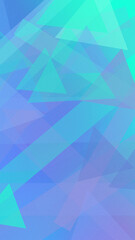 Obraz premium An energetic collage of translucent triangles in aqua, blue, and cyan creates a futuristic abstract background with soft glow, ideal for websites and banners.