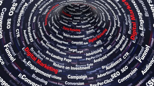 DIGITAL MARKETING Keywords Animation on Tunnel Walls, Background, Loop
