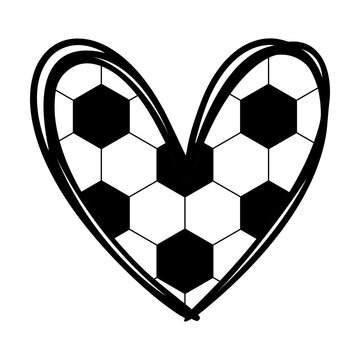 Soccer heart svg cut file. Isolated vector illustration.