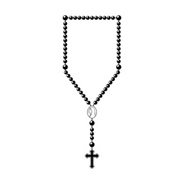 Holy rosay beads svg cut file. Isolated vector illustration.